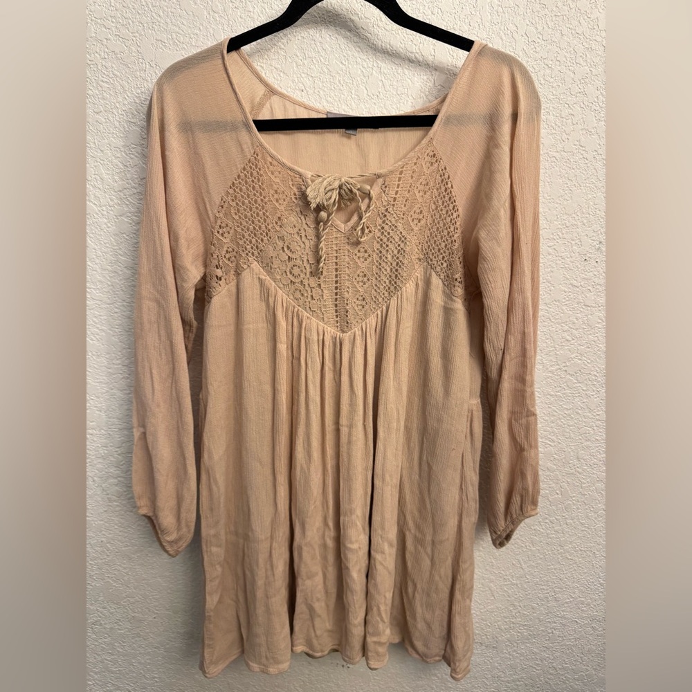 Beige Lace Detail Blouse